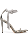 Alexandre Vauthier Crystal Tassel Sandals In Silver