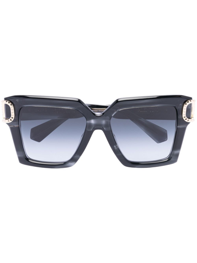 Valentino Vlogo Signature Square-frame Sunglasses In Black