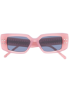Valentino Rectangular-frame Sunglasses In Pink