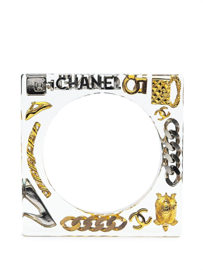 Pre-owned Chanel 1997 Icon Bangle In Clear