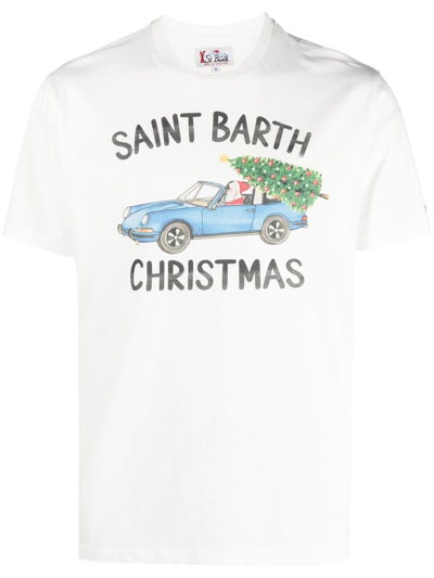 Mc2 Saint Barth Arnott Santa Cotton T-shirt In White