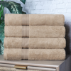 Superior Classic Cotton Absorbent And Quick-drying 4-piece Bath Towel Set In Grey