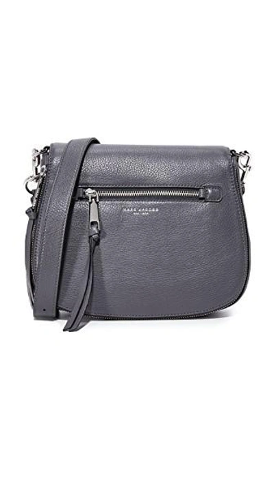 Marc Jacobs Recruit Nomad Pebbled Leather Crossbody Bag - Grey In Shadow Grey