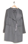 Kenneth Cole New York Double Face Wool Blend Coat In Charcoal
