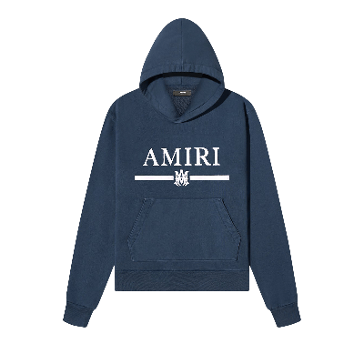 Pre-owned Amiri Bar Embroidery Hoodie 'pond Blue'