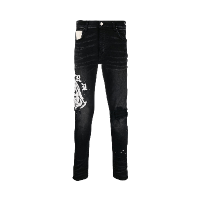 Pre-owned Amiri X Wes Lang Reaper Logo Jean 'aged Black'