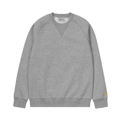 Pre-owned Carhartt Wip Chase Sweatshirt 'grey Heather/gold'