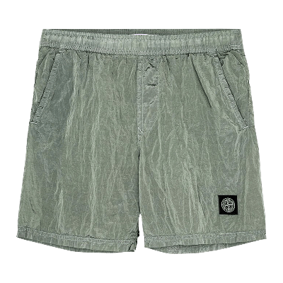 Pre-owned Stone Island Swim Trunks 'sage' In Green