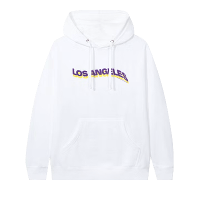 Pre-owned Anti Social Social Club Los Angeles Hoodie 'white'