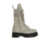 Rick Owens Pearl Leather Strobe Boots In Grey