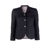 THOM BROWNE BLACK SINGLE-BREASTED WOOL BLAZER,FBC010V0062617359347