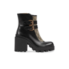 Gucci Gg Supreme Buckle Ankle Boots In Black