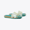 Tory Burch Clear Bubble Jelly Flat Sandals In Iridescent/iridescent/tuscan Sea