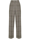 Dolce & Gabbana Check-pattern Virgin Wool Wide-leg Trousers In Multicolore