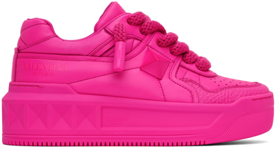 Valentino Garavani Pink One Stud Low-top Leather Sneakers
