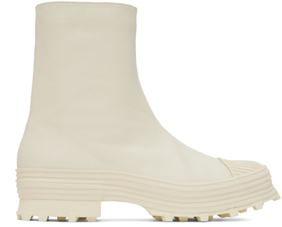Camperlab Off-white Traktori Ankle Boots In 002 White Natural