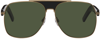 Palm Angels Men's Bay Double-bridge Oversized Pilot Sunglasses In Black - Gold Green