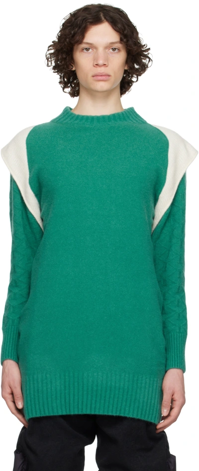 Kiko Kostadinov Green Imagro Sweater In Teal Green/greige