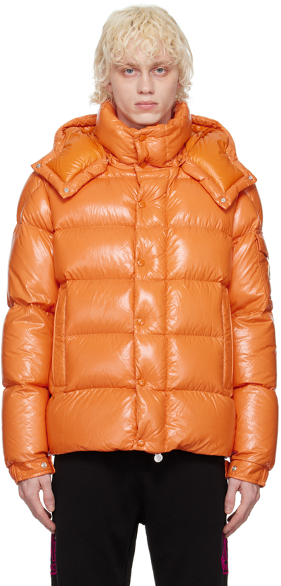 Moncler Extraordinary Forever Maya Quilted Shell Jacket In Orange