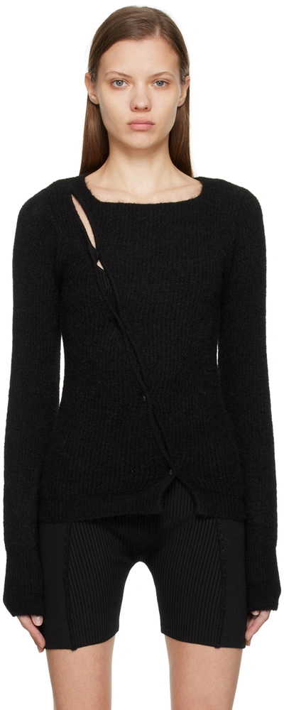 Jacquemus Black Le Papier 'la Maille Pau' Cardigan In 990 Black