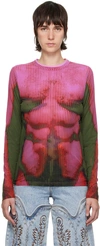 Y/PROJECT PINK JEAN-PAUL GAULTIER EDITION LAYERED LONG SLEEVE T-SHIRT