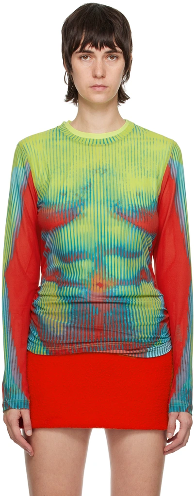Y/project Yellow Jean-paul Gaultier Edition Layered Long Sleeve T-shirt In Yellow/red/blue