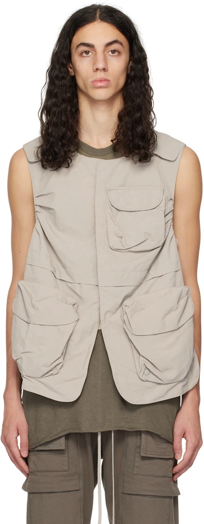 Archival Reinvent Gray Detachable Vest In Sane