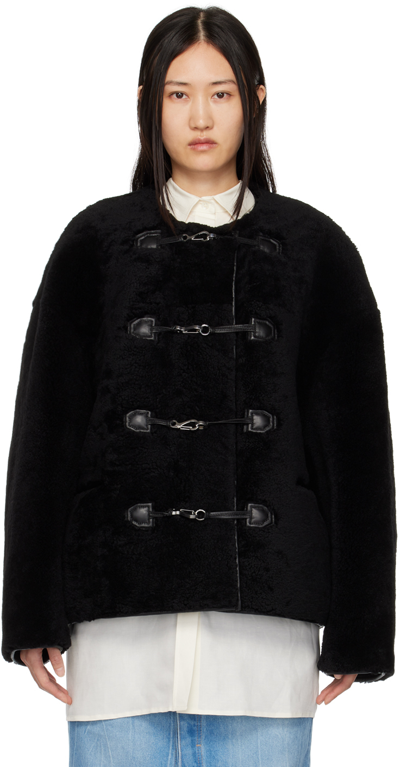 Totême Toteme Teddy Shearling Jacket In 200 Black