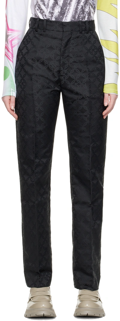 Charles Jeffrey Loverboy Black Straight-fit Trousers In Black Chainmail Jacq