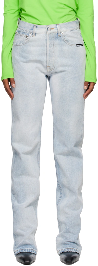 Vtmnts Blue Patch Jeans In Light Blue