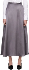 Bite Gray Fluid Midi Skirt In Dark Grey 44