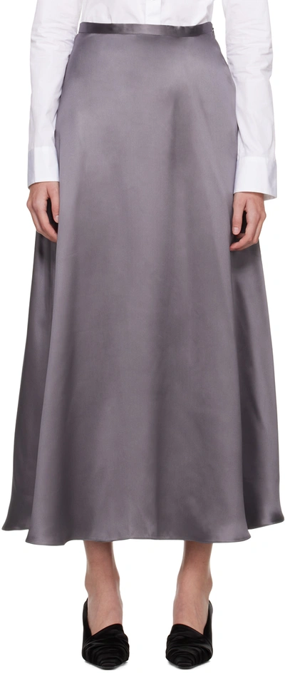 Bite Gray Fluid Midi Skirt In Dark Grey 44