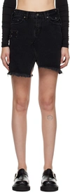 Lesugiatelier Black Asymmetric Miniskirt In Black