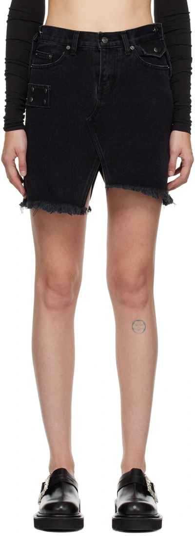 Lesugiatelier Black Asymmetric Miniskirt