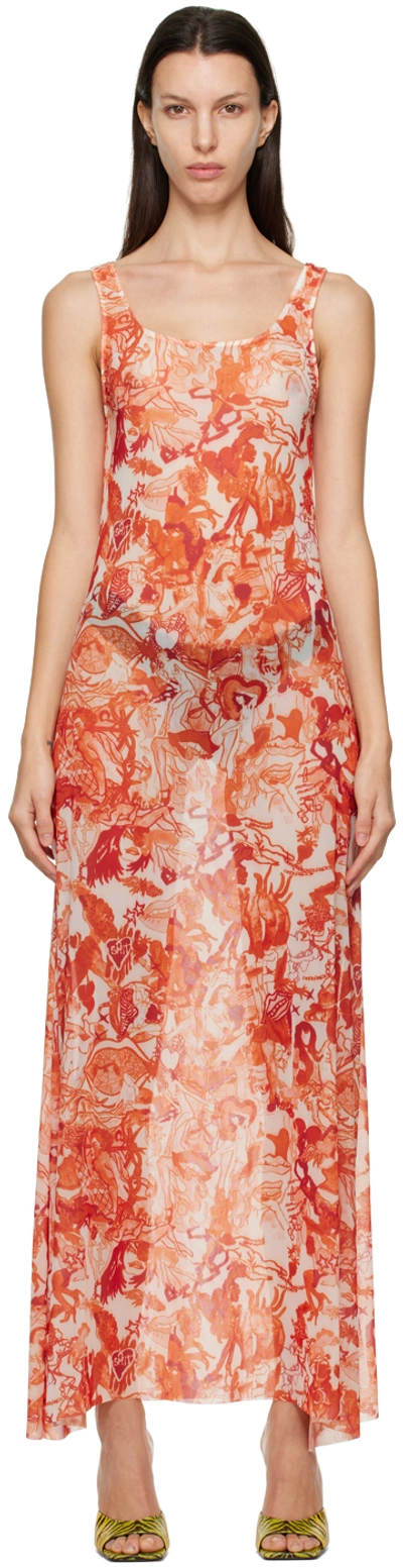 Marco Rambaldi Ssense Exclusive Orange Graphic Maxi Dress In 095 Collage