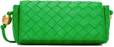 Bottega Veneta Green 'pouch On Strap' Bag In 3722 Parakeet Gold