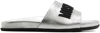 Moschino Silver Logo Slides In 902 * Argento