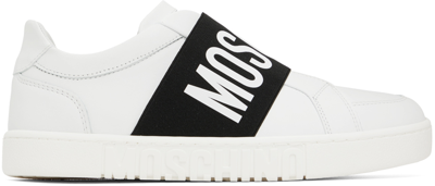 Moschino Logo饰带低帮运动鞋 In White