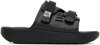 Suicoke Webbing-trimmed Rubber Slides In Black