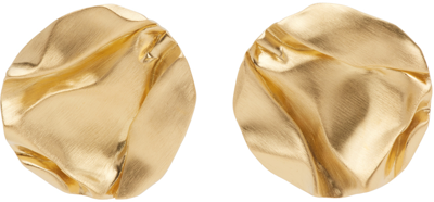 Completedworks Ssense Exclusive Gold Brushed Earrings In Gold Plated
