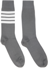 Thom Browne Cotton-blend 4-bar Over-the-calf Socks In 035 Med Grey