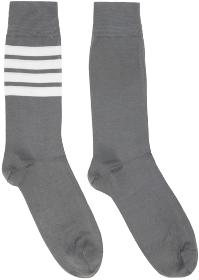 THOM BROWNE GRAY 4-BAR SOCKS