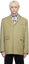 Bianca Saunders Taupe Pull Over Blazer In Khaki Green