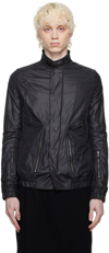Julius Black Zip Tight Jacket In Black