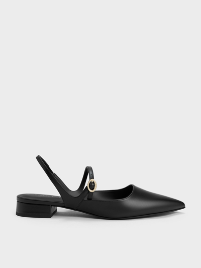 Charles & Keith Slingback Mary Jane Flats In Black