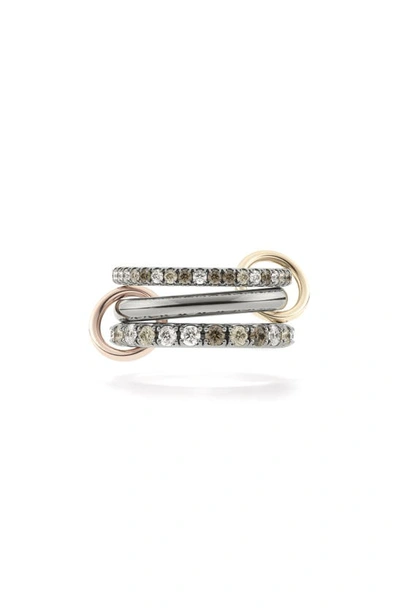 Spinelli Kilcollin Scorpio Deux Stack Ring In Black Gold