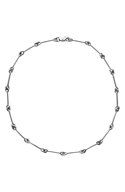 Laura Lombardi Silver Treccia Necklace In Platinum Plated