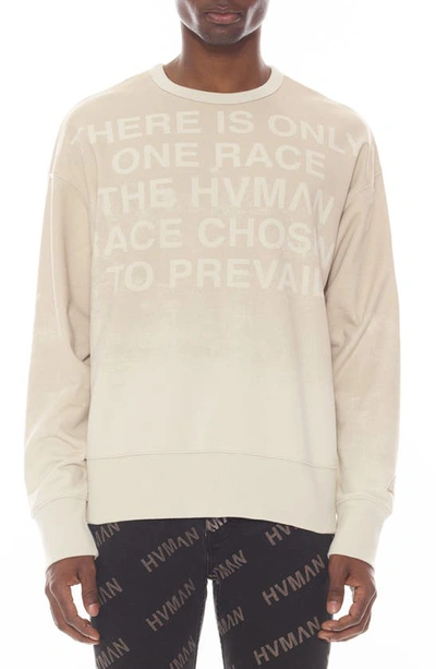 Hvman Cotton Graphic Sweatshirt In Cream