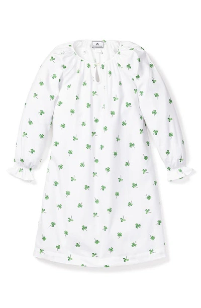 Petite Plume Kids' Girl's Delphine Shamrock-print Nightgown 6m-12 In Green