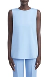 Lafayette 148 Adela Sleeveless Silk Top In Cool Blue